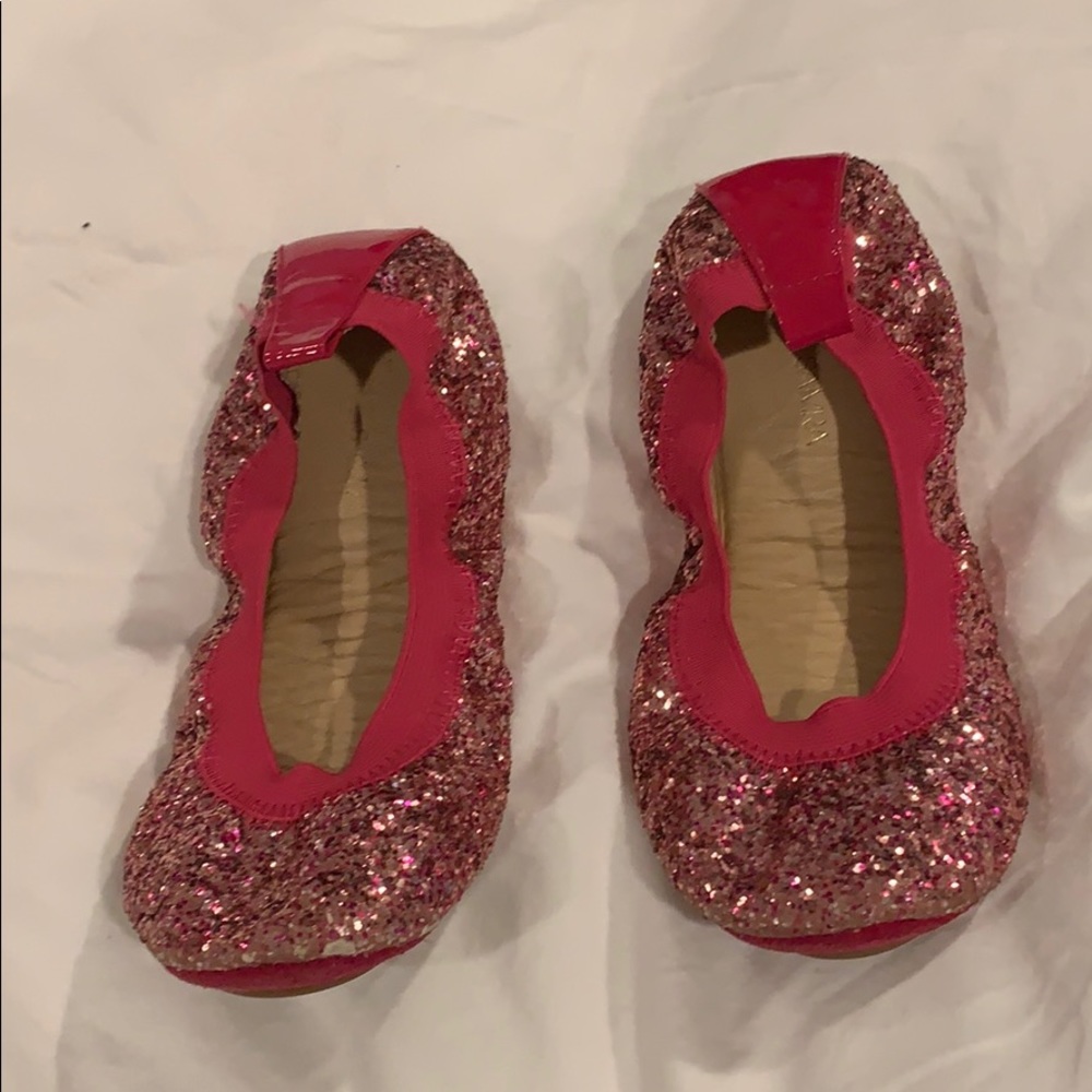 Girls Yosi Samra pink glitter ballet flats!  Sz 13